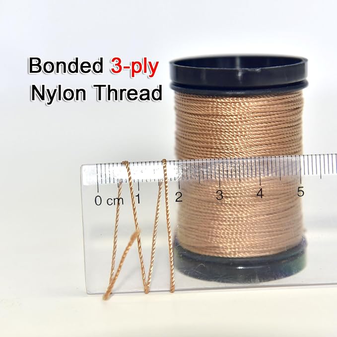 30 Yards Heavy Duty Extra Strong Upholstery Nylon Sewing Thread for Machine, Home, Hand, Craft, and Denim Leather，Color：Light Orange