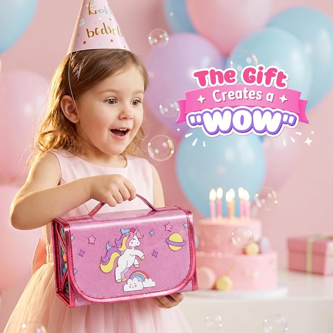 beefunni 68PCS Washable Markers Set for Kids 4-8, with Unicorn Case