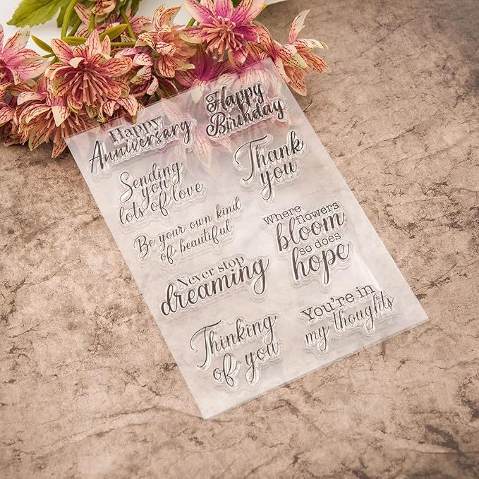 MESYGK Small Blessings Words Clear Transparent Silicone Stamp Album Cards Rubber Stamp for Card Making Decoration and DIY Scrapbooking