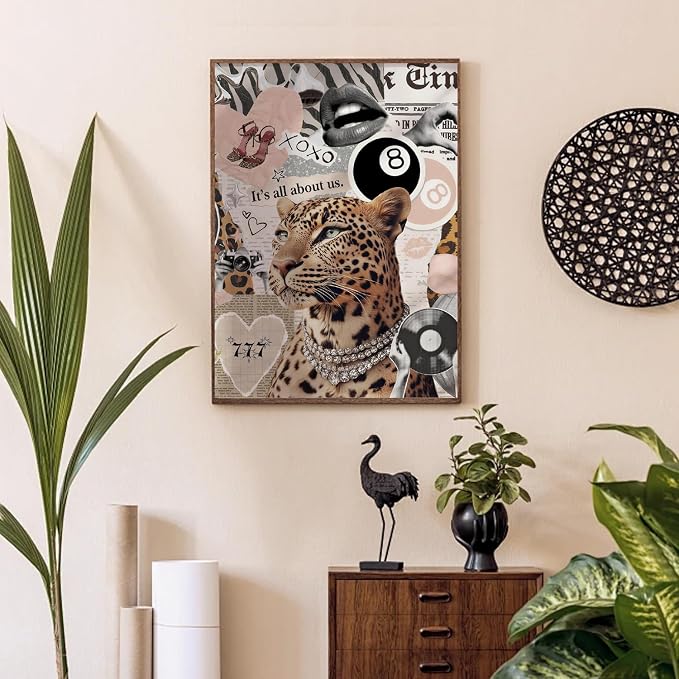 WUDWL Coquette Paint by Numbers Kit for Adults, Color By Numbers for Adults | Fashion Cheetah Decor Painting by Number On Canvas, Paint Number Artist Funny Without Frame DIY, Home Wall Decor, 12x16in