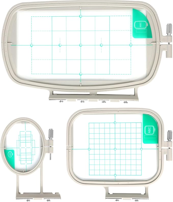 Sew Tech 3pcs Embroidery Hoops for Brother, 1x2.5 4x4 4x6.75in Frame Set | Fits SE700 SE600 PE545 PE535 PE570 SE725 SE630 SE625 SE425 SE400 PE550D PE540D LB5500 NS1850D Brother; Baby Lock Aurora