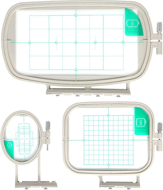Sew Tech 3pcs Embroidery Hoops for Brother, 1x2.5 4x4 4x6.75in Frame Set | Fits SE700 SE600 PE545 PE535 PE570 SE725 SE630 SE625 SE425 SE400 PE550D PE540D LB5500 NS1850D Brother; Baby Lock Aurora