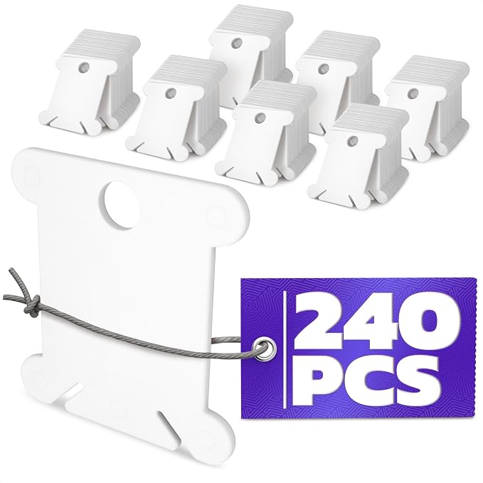240 Pcs Embroidery Floss Bobbins with Hanging Holes & Thread Slits