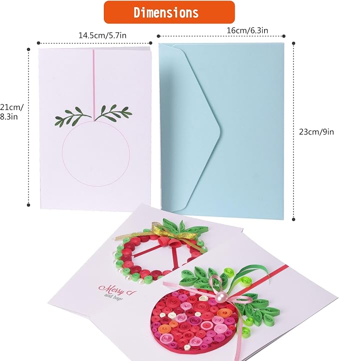 ACADOIT DIY Christmas Card Making Kit with Quilling Tools for Adult and Unsuitable for Children