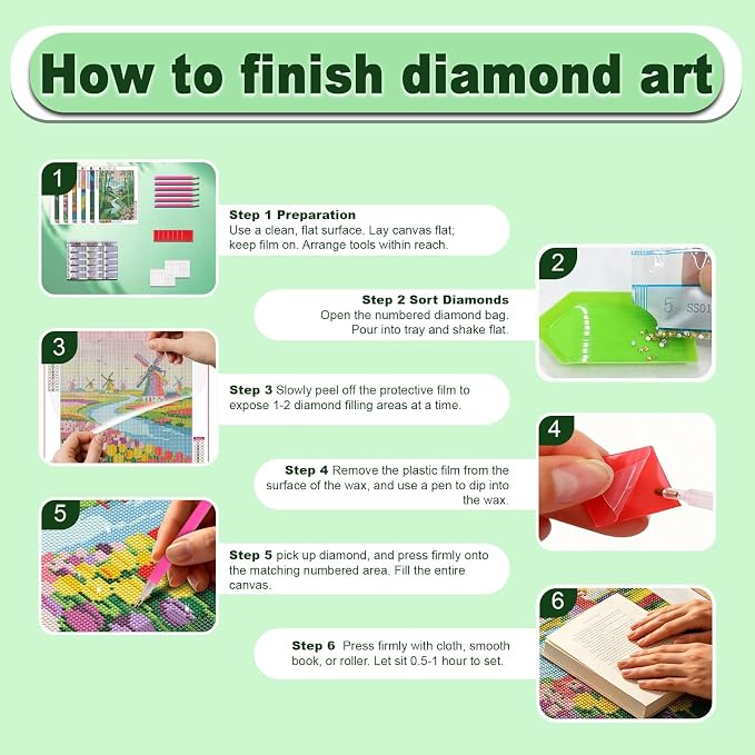 DOZEEZOP 6-Pack Diamond Art Kit for Adults, 5D Diamond Painting 12x16 Inch | Landscape pictures, Full Round Drills, Home Wall & Shelf Decor, Beginner-Friendly DIY Craft, Stress Relief, All-Occasion Gift