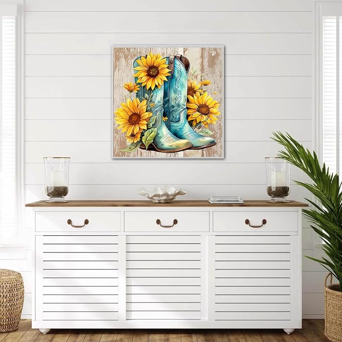 Cowboy Boot Diamond Painting Kits for Adults, Diamond Art Kits for Adults