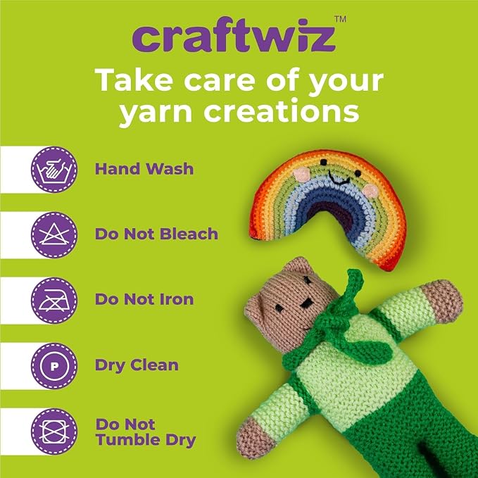 CRAFTWIZ 100% Acrylic Yarn for Crocheting and Knitting - 30x20g Skeins of #4 Worsted Weight, 1200 Yards of Soft Yarn, Perfect for Amigurumi and Other Small Crafts Projects