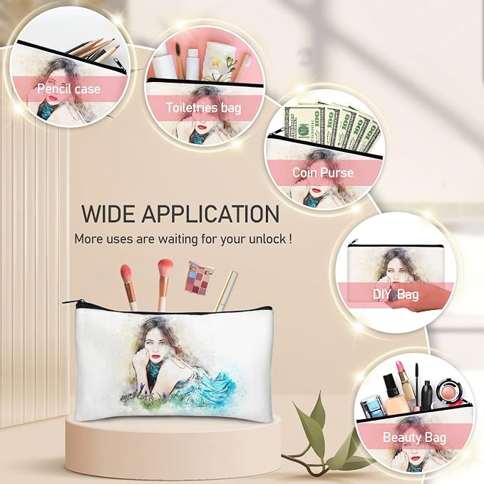 Legigo Blank Canvas Bags Zipper Pouch Makeup Bags Pencil Pouch Bulk | Multi-Purpose, Sturdy Canvas Pouch with Zipper, Cosmetic Travel Toiletry Bag for DIY Crafts, Gifts & Storage, 8.3 x 5 Inch