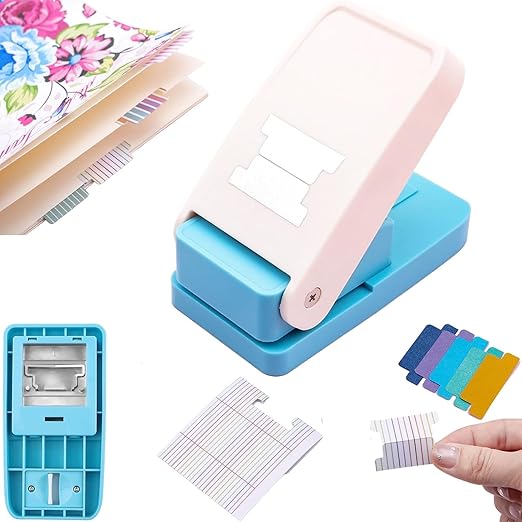 3.9x1.5cm Tab Paper Punch - File DIY Tab Maker Puncher for Notebooks Calendars, Planners, or Albums for Scrapbook Tabs, Junk Journals, Bible Tabs, December Daily, Planner Inserts, and More Projects