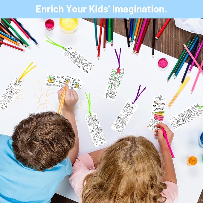WorldBazaar Color Your Own Bookmarks 60 Pcs