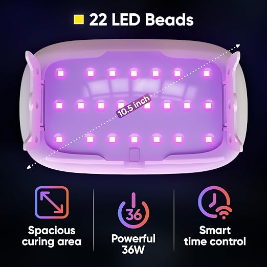 CRAFT RESIN UV Resin Kit with Light - 36W 22 LED Big Lamp and 200g Hard Type Low Viscosity UV Epoxy Resin, Crystal Clear & Non-Yellowing - Starter Kit for Jewelry Making, DIY Crafts