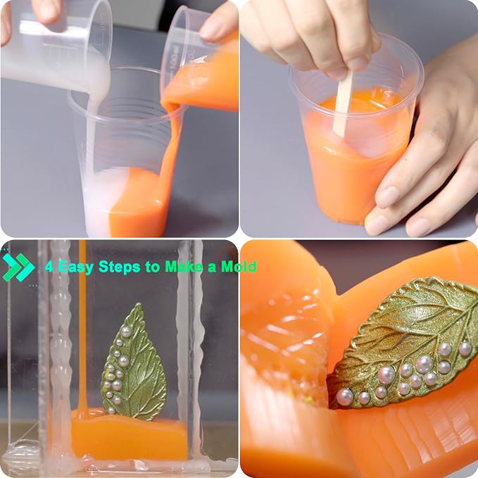 BBDINO Silicone Mold Making Kit 15A Persimmon Orange Trial 2.2 Lbs