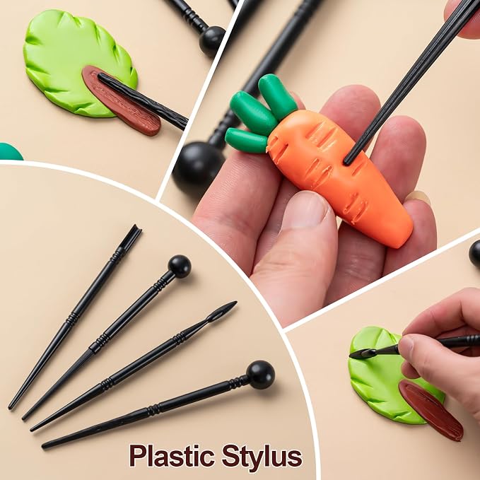 Amrules 27 Pcs Polymer Clay Sculpting Tools Kit for Adults, Red | Multi-Functional for Carving, Dotting & Molding, Ideal for Art Class & Pottery Studio, Comes with Zipper Storage Bag