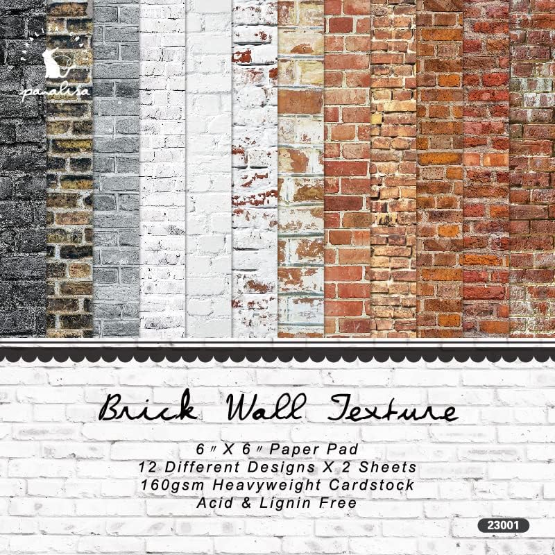 Vintage Wall Brick Dot Color Theme Dot Scrapbook, DIY Album Scrapbook Paper, Greeting Card Making Background Paper Craft Supplies Painting Decoration Travel Diary Paper (Wall Brick Texture)