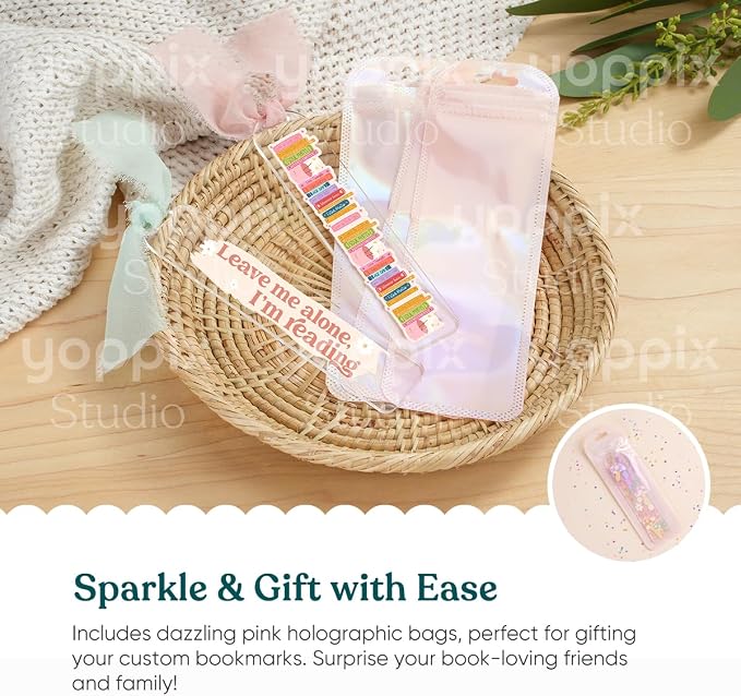 180 Pcs Acrylic Bookmark Blanks- 20 Set Bookmark Making Kit with 20 UV DTF Stickers About Book Lover Theme 20 Tassels 20 Ribbon 80 Bookish Stickers for DIY Your Crafts Gift for Book Lover