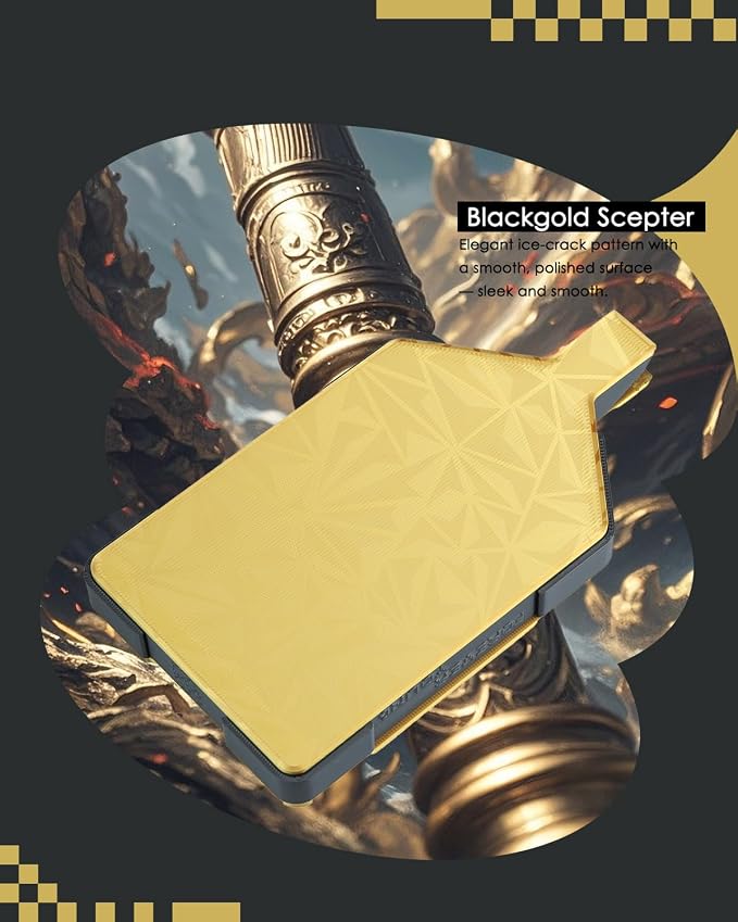ForeverYoung Regal Bi-Tonal Diamond Art Tray with Lid, BlackGold Scepter