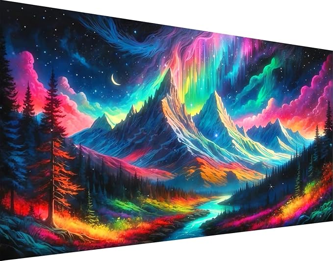 Large Diamond Art Kits for Adults Northern Lights Big Diamond Painting Kits | Large Aurora Landscape Diamond Art Painting Kits for Adults Beginner, DIY Round Full Gem Art Kit Home Decor Gift 27.6x15.8in