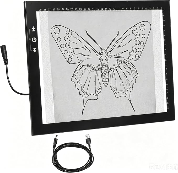 HSK 9”x13”LED Artist tracing Light Box Copy Table, Adjustable High Brightness Light Pad for Tatto Drawing, Sketching, Animation, Diamond Painting Accessories
