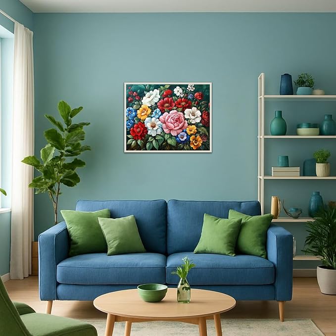 Banket Paint by Numbers Kit for Adults Beginner Flowers DIY Painting Kits for Adults Floral Easy Adult Paint by Number Kits on Canvas Color by Numbers for Gifts Home Wall Decor 16x20 Inch