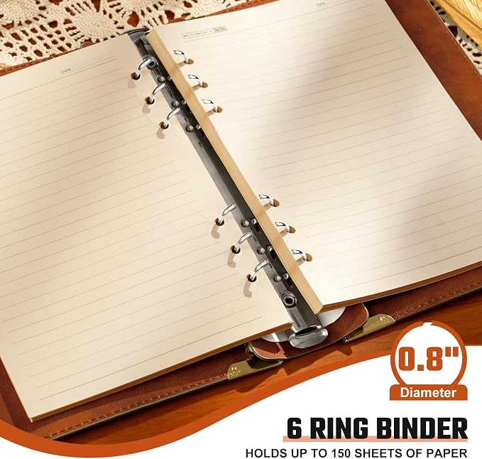 2Pcs Sunflower PU Leather A5 Binder 6 Ring Refillable Journal Cover