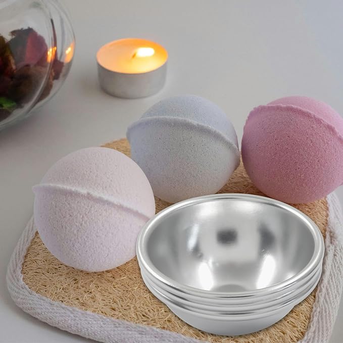 Hitefu 12 Pcs 2.1(5.5cm) Inch Metal Bath Bomb Molds