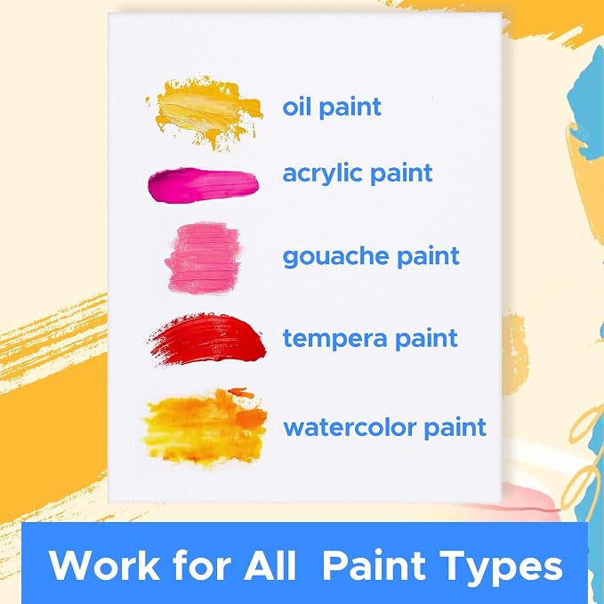 Canvas for Painting 8x10 inch, 24 Pack Blank Painting Canvas Boards | Small Canvas Panels, Gesso Primed Acid-Free 100% Cotton for Oil, Watercolor, Acrylic, Art Supplies for All Skill Level