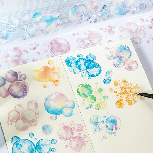 6 Rolls Bubble PET Tape for Scrapbook Journaling