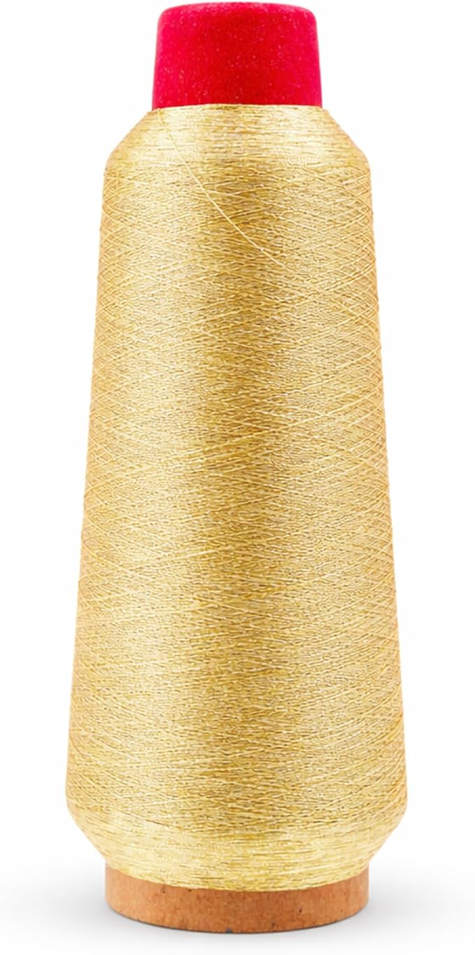 Mandala Crafts Metallic Champagne Embroidery Floss for Sewing, 3281 Yard Spool