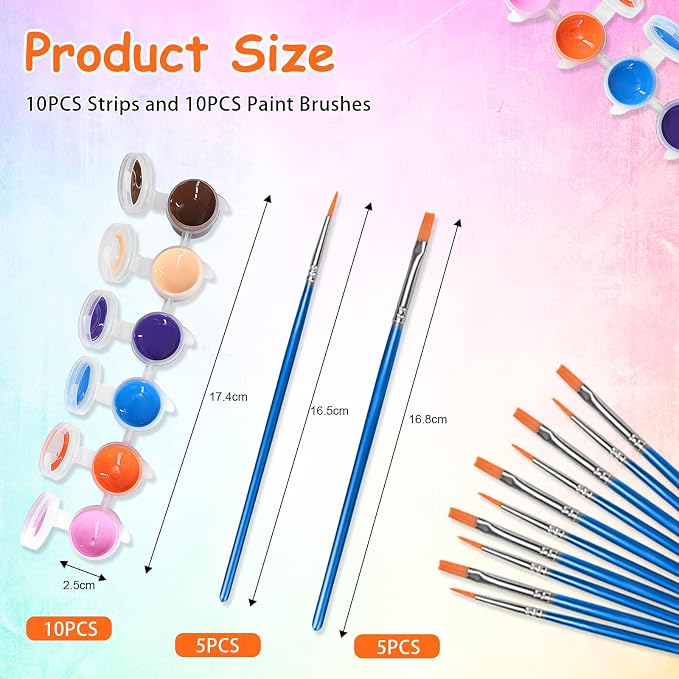 5 Pack Mini Acrylic Paint Set,12 Colors Acrylic Paints Strips for Adults Craft Paint,70 PCS Painting Kit Container Strips Storage, Perfect for Home Birthday Party Favors……