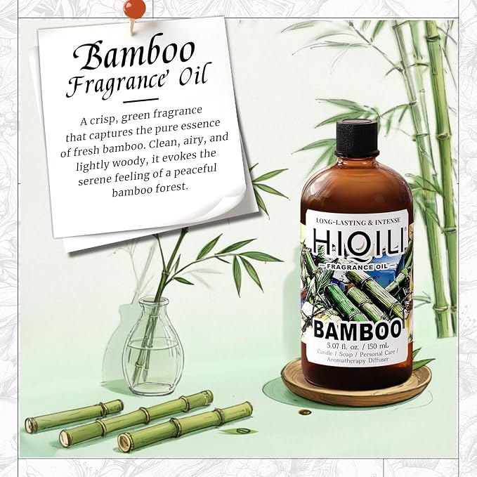 HIQILI Bamboo Fragrance Oil for Candle & Soap Making - 5.07 Fl Oz