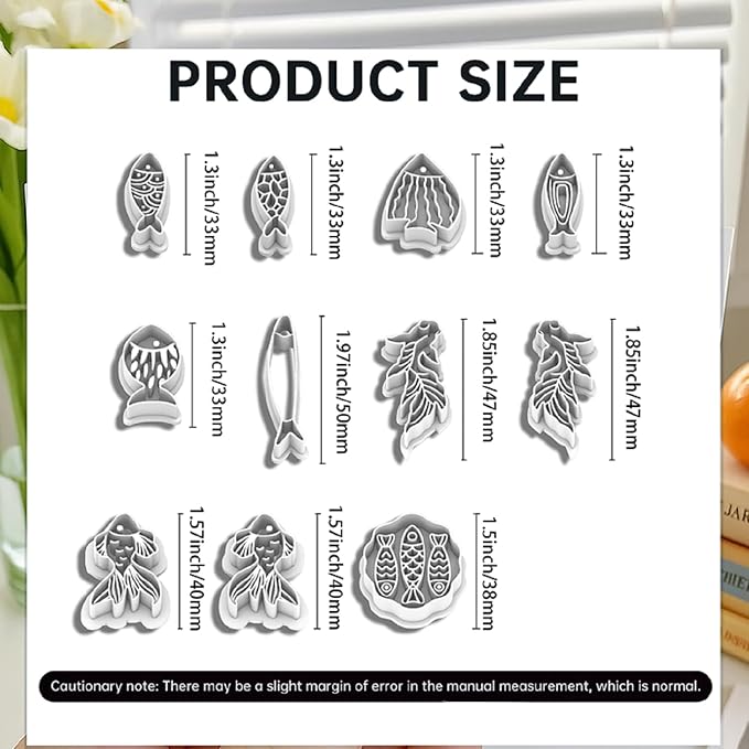 11 Pcs Ocean & Fish Polymer Clay Cutters Set