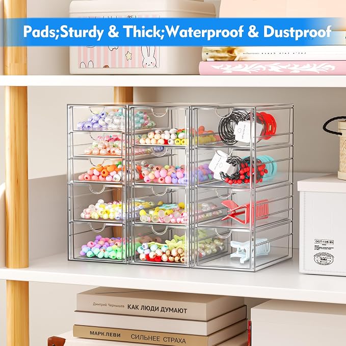 ARSTPEOE Acrylic 13-Drawer Storage & Makeup Organizer for Desk, Bath