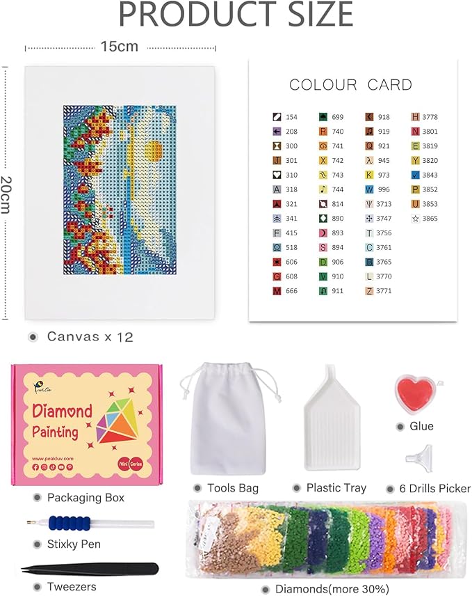 PeakLuv Small Diamond Art Kits Landscape Mini Diamond Painting for Adults