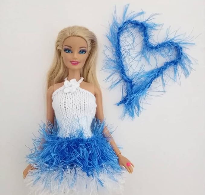 Eyelash Fun Fur Yarn Premium 100% Polyester 164 Yds (150 Mt), 3.53 Oz (100 Gr) Colorful Crochet Yarn Dıy Hand Knitting. (Blue, 1 Skein)