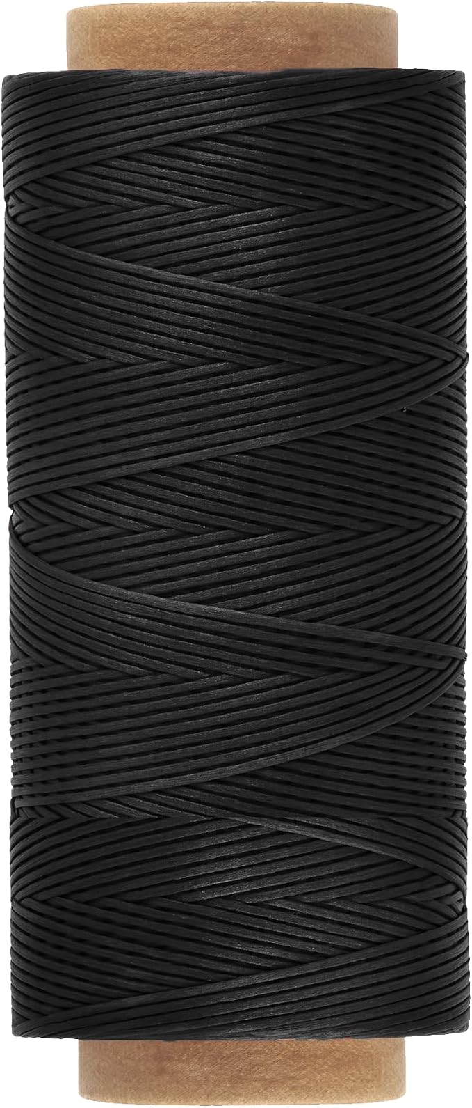 Mandala Crafts 150D 0.8mm Black Flat Waxed Thread for Leather Sewing