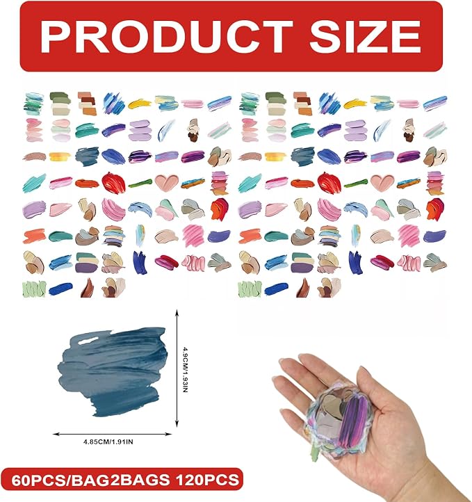 100 Pcs Junk Journal Supplies Stickers, Artistic Colorful Watercolor Palette & Paint Brush Stroke Stickers for Scrapbook, Planner, DIY Crafts, Art Journaling, Ephemera & Creative Decorative Decals