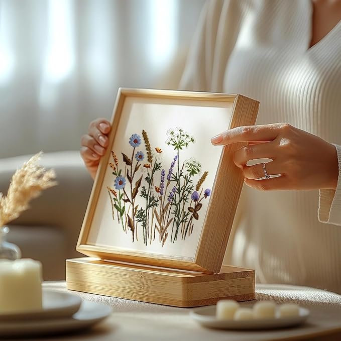 COCOMOX Floral Embroidery Kit for Beginners, Cross Stitch Practice Kits | 3 Differnt Flower Pattern, Hand Craft DIY Gift Kits, Easy to Follow with Instruction and Video