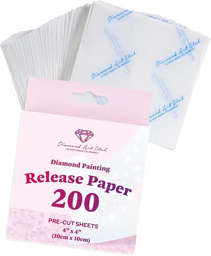 DIAMOND ART CLUB 200-Piece Diamond Painting Release Paper Pack | Premium Multiuse Painting Paper, Precut Cover Replacements, 4" x 4" (10 x 10 cm)
