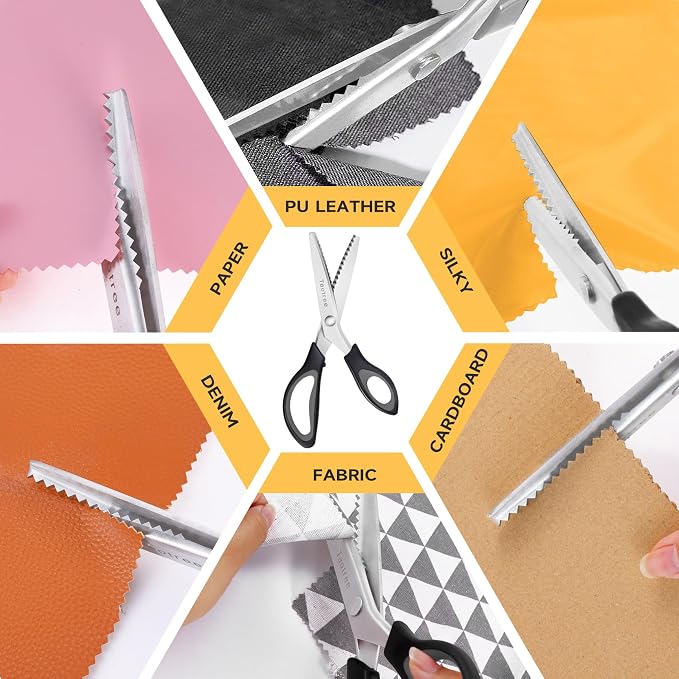Sewing Scissors for Fabric Cutting, Taotree 9.5" Pinking Shears for Fabric