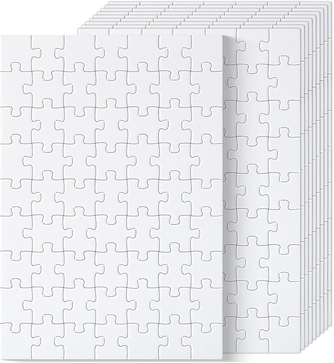 Mr. Pen- Blank Puzzle, 10 Pack, 63 Pieces/Pack, 56" x 8.2", White
