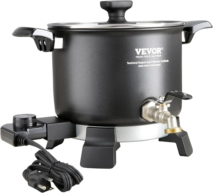 VEVOR 8Lbs Wax Melter for Candle Making, Large Electric Wax Melting Pot, 4-Level Temperature Control, Easy Pour Spout Easy Clean for Candle Soap Cream Beauty Bulk Production Business or Home ASIN