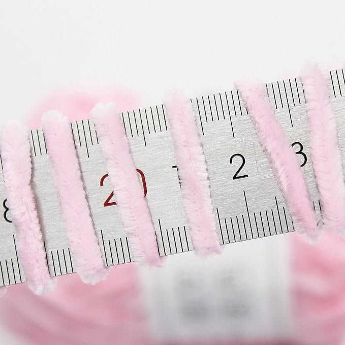 NICEEC 3 Skeins Soft Chenille Yarn 3 x85m (3X 93yds, 3X 50g)_Light Pink