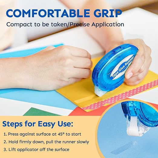TMOL 4 Pack Scrapbook Tape, 26 Ft x 0.31 in Double Sided Tape Roller, Permanent Adhesive Tape Dispenser Runner, Photo-Safe Glue Tape Roller for Scrapbooking, Crafts and Arts Projects, Smooth & Clean