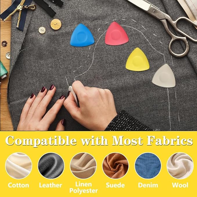 OZXTYO Tailors Chalk 4pcs,Sewing Fabric Chalk | Fabric Markers for Quilting, Craft,Sewing Supplies Accessories