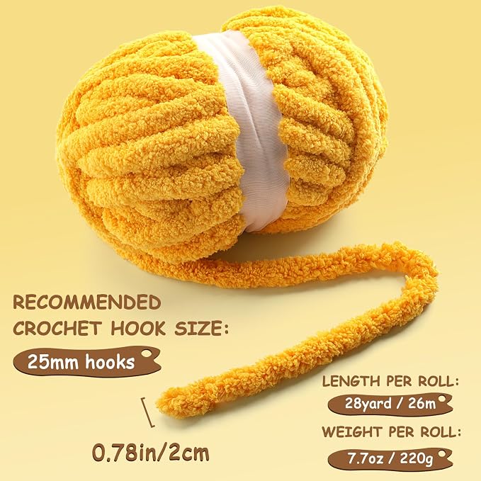 Chunky Yarn for Hand Knitting, Purple Chunky Chenille Yarn for Crocheting
