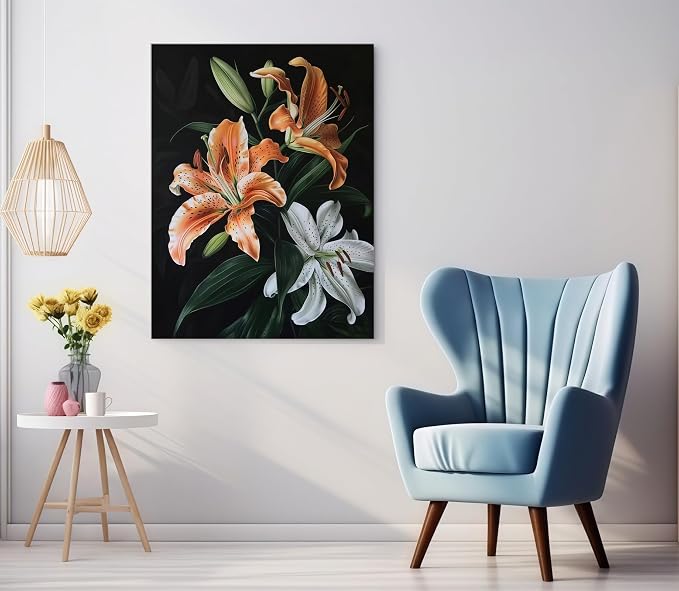 Diamond Art Kits for Adults, Featuring Flowers 5D Diamond Painting Kits | 5D DIY Paint By Diamonds,Full Drill Round Diamond Dot Gem Art Painting, Home Wall Art Decor, 11.8X15.7 inch