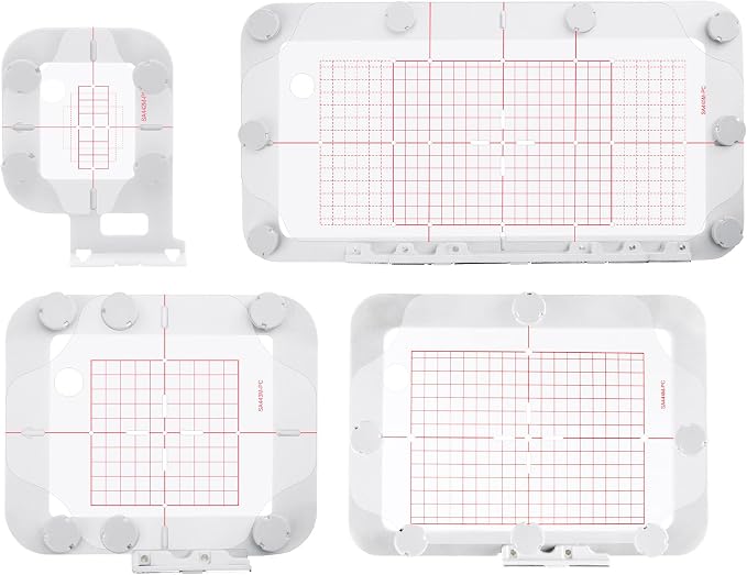 Sew Tech 4pcs Magnetic Hoops for Brother, 1x2.5 4x4 5x7 5x12in Round Set | Fits PE900 SE2000 PE800 PE780D PE770 PE700 SE2100 SE1950 SE1900 NS1250E Brother; Baby Lock Bloom Accord Ellure Embroidery
