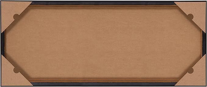 Kate and Laurel Sylvie Blank Canvas Wall Art, 18x40 Black, Modern, Framed for Paint-Your-Own Art