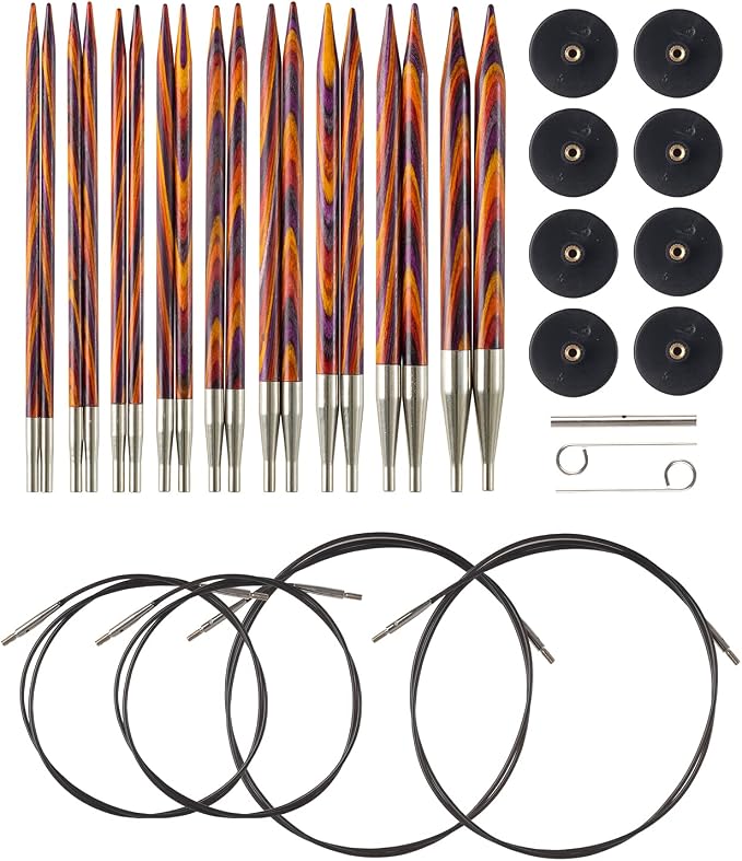 Knit Picks Wood Interchangeable Knitting Needles Set - US 4-11 (Radiant)