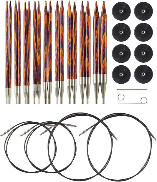Knit Picks Wood Interchangeable Knitting Needles Set - US 4-11 (Radiant)